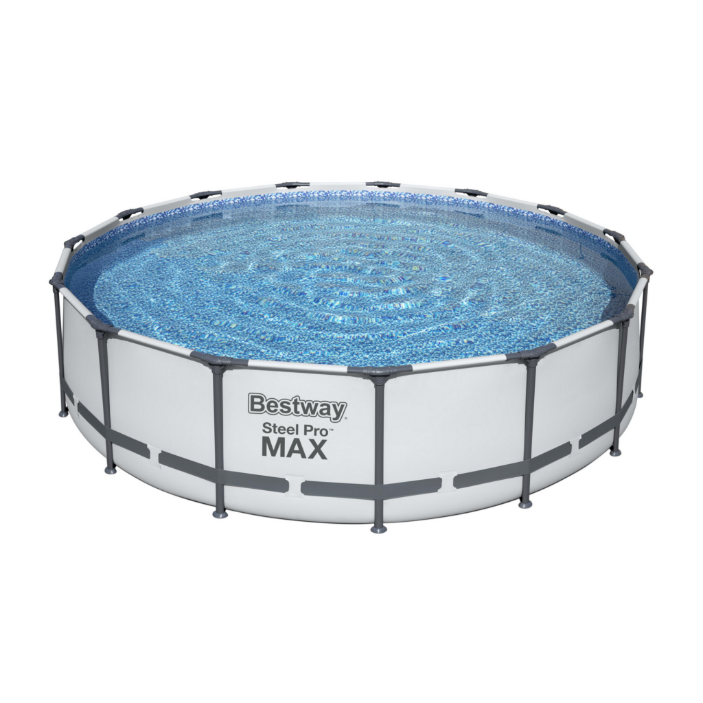 Bestway Aufstellpool 'Steel Pro MAX' grau/weiß Ø 457 x 107 cm, Komplett-Set