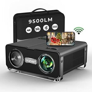 Beamer, YABER 9500 Lumen WiFi Bluetooth Beamer 1080P Full HD Beamer,mit 4 Punkt Trapezkorrektur,4K 300'' Display Tragbarer Beamer LCD LED Video Heimkino Beamer für iOS/Android/Firestick Projektor