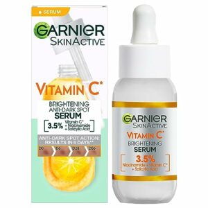 Garnier SkinActive Serum gegen dunkle Flecken, Gesichtsserum mit Vitamin C für jede Haut, Anti-Dark Spot Serum, 1 x 30 ml