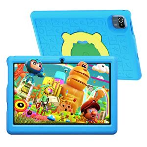 Kinder Tablet 10 Zoll, HotLight Android Kids Tablet mit Kindersicherung, Quad Core, 2GB RAM 32GB ROM, Doppelkamera, WiFi, Bluetooth, Tablet für Kinder mit kindgerechter Hülle Blau