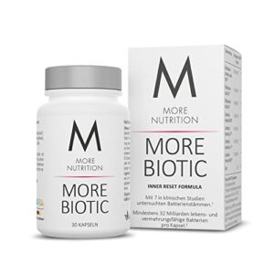 More Biotic, 30 Probiotika Kapseln für Darmflora und Vaginalflora, Min. 32 Mrd. Bakterien pro Kapsel, 7 klinisch studierte Bakterienstämme