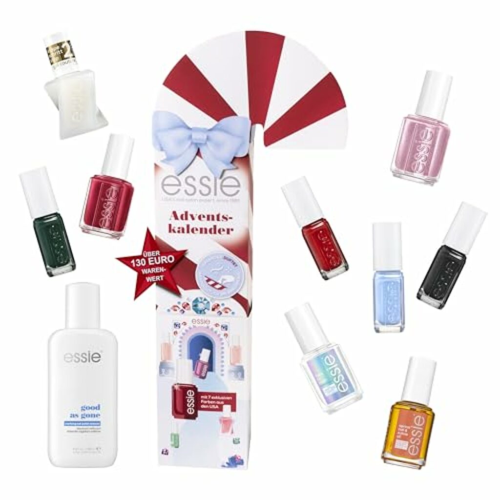 Essie Adventskalender 2023 (24-teilig) mit Nagellack und Nagelpflege, inkl. 6 exklusiven US-Shades, gel couture und expressie, 1 Stk., Adventskalender 2023 Frauen