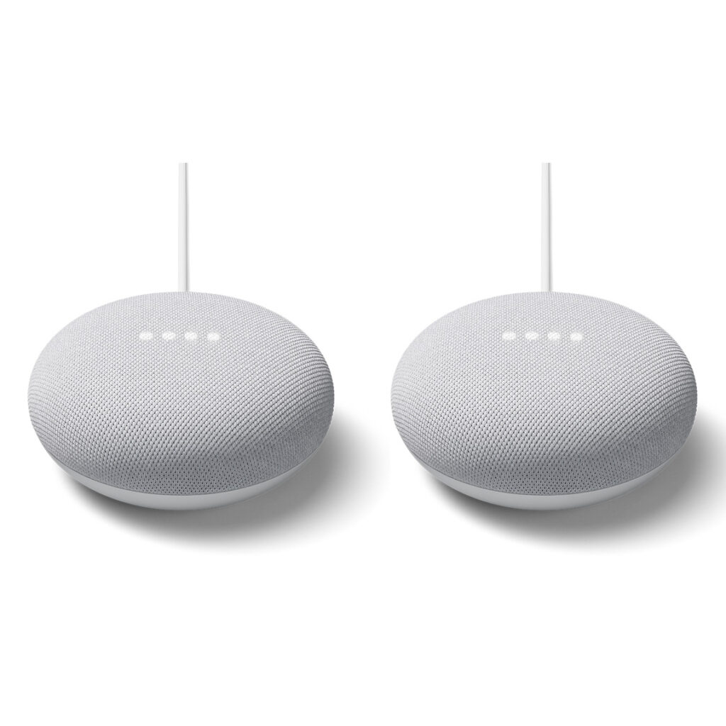 Google Nest Mini (2. Gen) 2er-Pack - Smarter Lautsprecher mit Sprachsteuerung