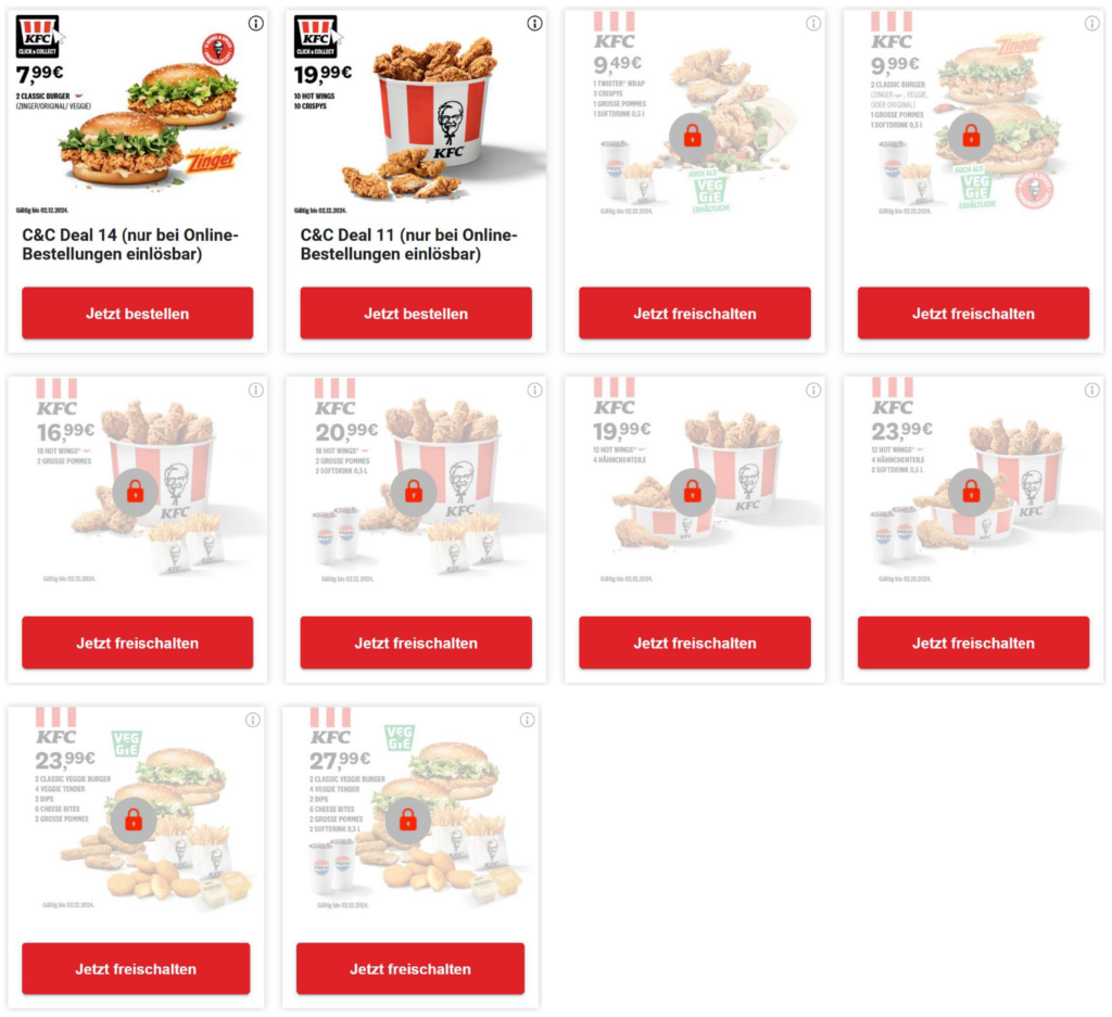 Aktuelle KFC Gutscheine & Angebote 11/2024