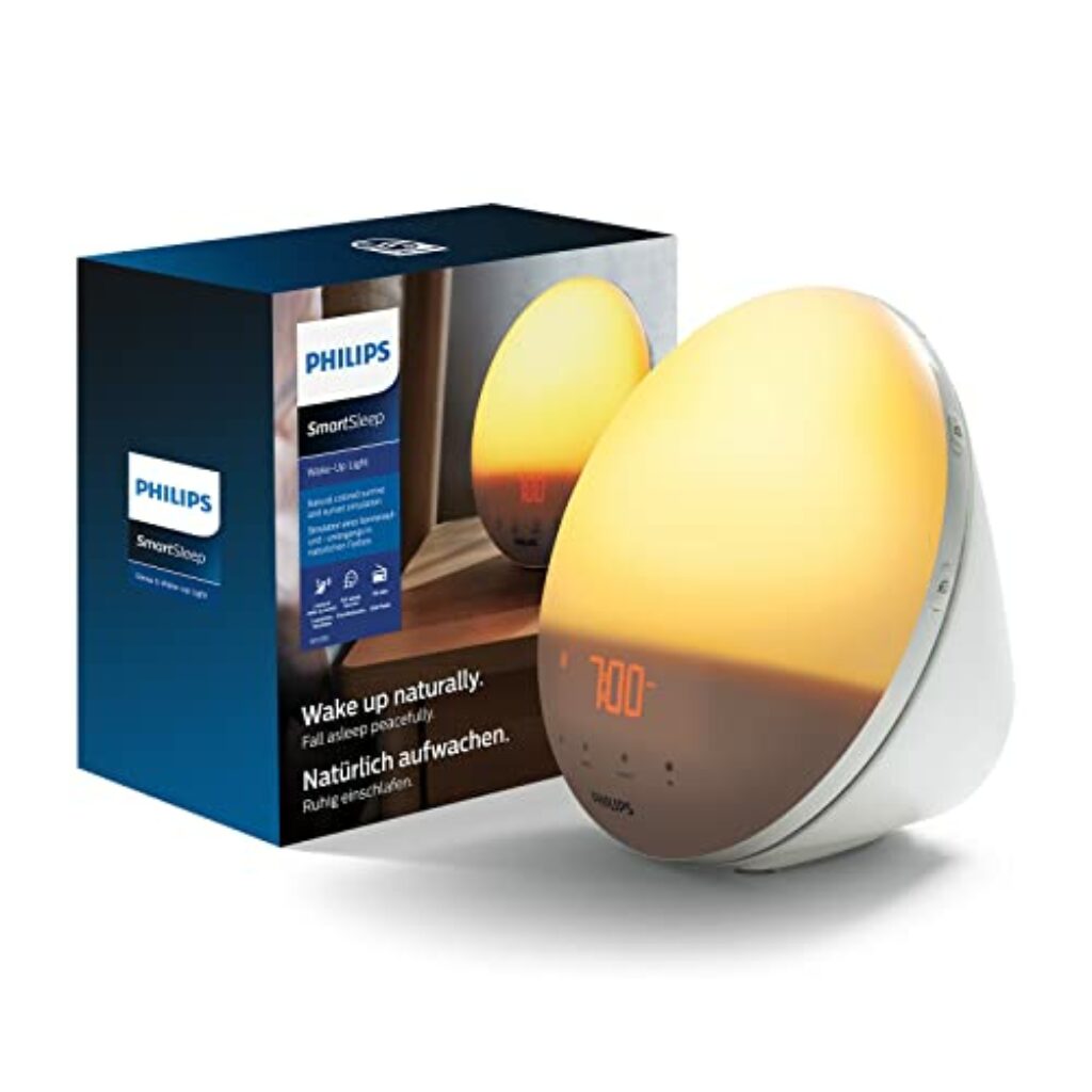 Philips HF3519/01 Wake-up Light (Sonnenaufgangfunktion, Digitales Fm Radio, Tageslichtwecker) Weiß