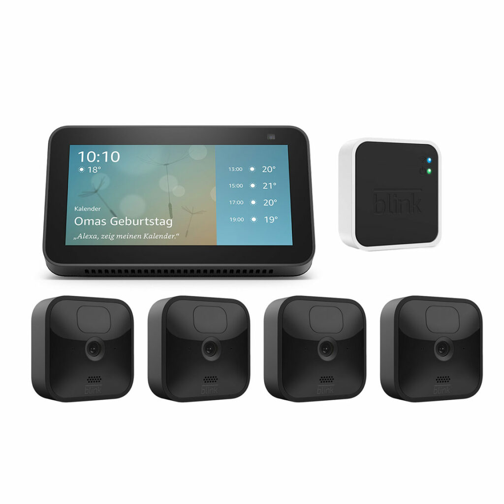 Amazon Blink Outdoor 4-Kamera System + Echo Show 5 Gen. 3