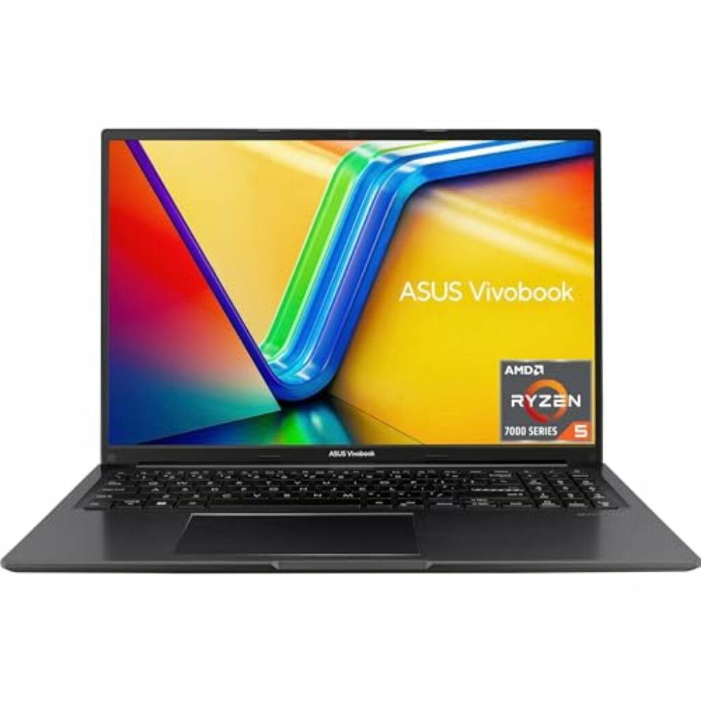 ASUS Vivobook 16 Laptop | 16" FHD+ 16:10 entspiegeltes IPS Display | AMD Ryzen 5 7530U | 16 GB RAM | 512 GB SSD | AMD Radeon | Windows 11 | QWERTZ Tastatur | Indie Black