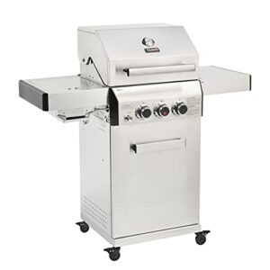 TAINO PLATINUM Gasgrill komplett Edelstahl Sear-Burner Power-Zone Keramik-Brenner BBQ Grillwagen Griller Gusseisen Seitenkocher Piezozündung (PLATINUM 2+1)