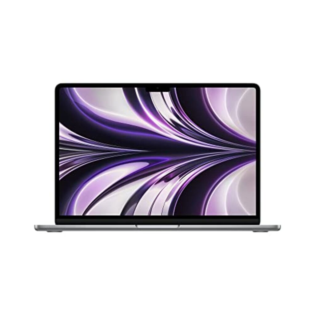 Apple 2022 MacBook Air Laptop mit M2 Chip: 13,6" Liquid Retina Display, 8GB RAM, 256 GB SSD Speicher, beleuchtete Tastatur, 1080p FaceTime HD Kamera. Kompatibel mit iPhone/iPad; Space Grau