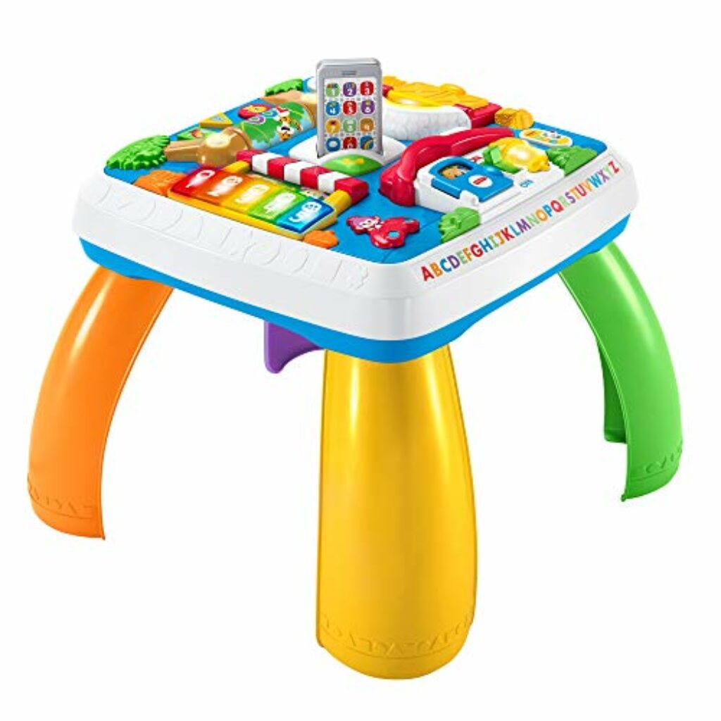 Fisher-Price DRH31 - Lernspaß Spieltisch, Lernspielzeug mit Lichtern, Sätzen und Liedern, mitwachsenden Spielstufen, Baby Spielzeug ab 6 Monaten (deutsche Version)