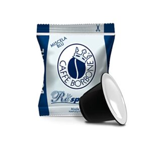 Caffè Borbone Kaffee Kapseln Respresso, Blaue Mischung - 100 stück - Kompatibel mit Kaffeemaschinen für den Hausgebrauch der Marke Nespresso*