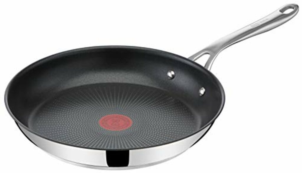 Jamie Oliver by Tefal Cook's Direct On Bratpfanne 28 cm, Antihaft, Induktionstauglich, Backofenfest, Edelstahl, Genieteter Griff, E3040644