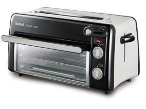 Tefal Toast n’ Grill TL6008 | 2 in 1 Toaster und Mini-Ofen | Sehr energieeffizient und schnell | 1300 Watt | 27 x 16 x 14 cm | Schwarz/ Alu matt | 220-240V | 50-60Hz