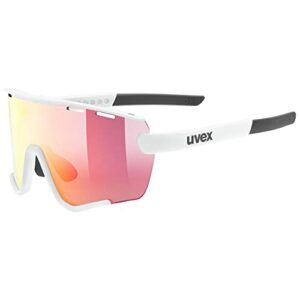 uvex sportstyle 236 S Set - Sportbrille für Damen und Herren - beschlagfrei - inkl. Wechselscheiben - white matt/red - one size