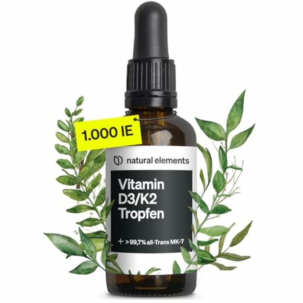 Vitamin D3 + K2 Tropfen 50ml - Premium: 99,7+% All-Trans (K2VITAL® von Kappa) + hoch bioverfügbares Vitamin D3 - Laborgeprüft, hochdosiert, flüssig und in Deutschland produziert