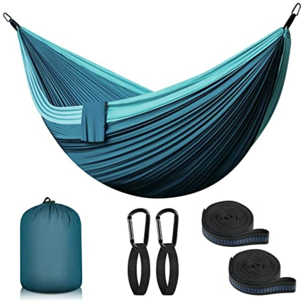 Hängematte Outdoor Camping Hängematten 2 Personen 300 x 200 cm Ultraleicht Tragbar Reise Hängematte bis 300 kg Tragfähigkeit Garten Strand Doppelhängematte Fallschirm Nylon Atmungsaktiv Hammock