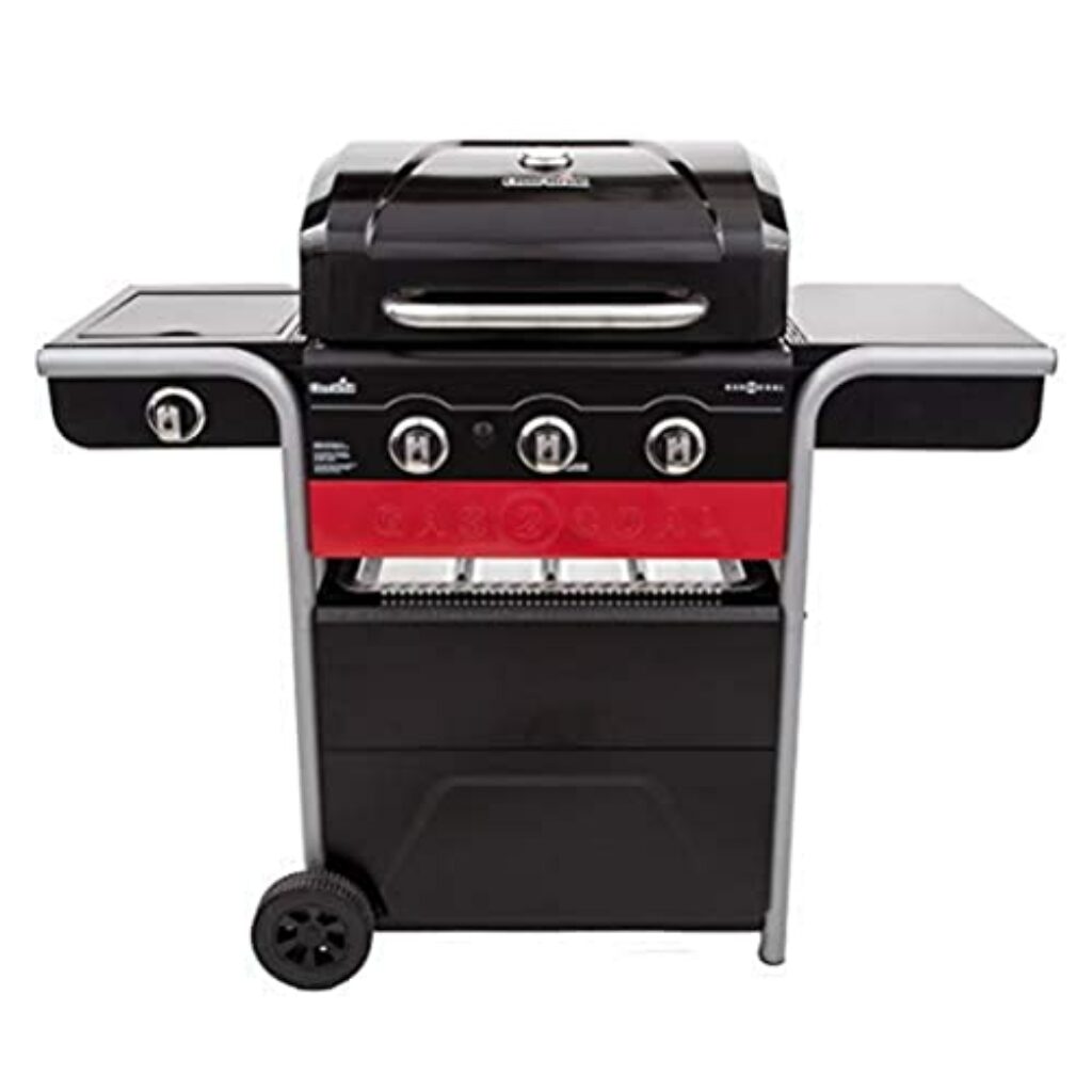 Char-Broil 140 721 Gas2Coal 330 Hybrid Grill - 3 - Brenner Gas & Kohlegrill mit Seitenbrenner, Schwarz