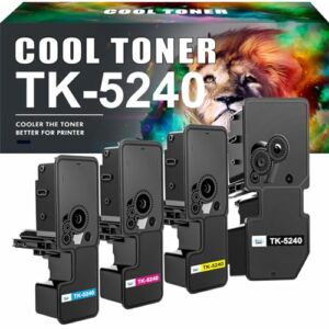 Cool Toner Kompatibel für Kyocera TK-5240K TK5240 TK5240K TK-5240 Ecosys M5526cdw M5526cdn P5026cdw P5026cdn TK-5240C TK-5240Y TK-5240M (Schwarz Cyan Gelb Magenta, 4er-Pack)