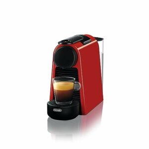 Nespresso De'Longhi Essenza Mini EN 85.R Kaffeekapselmaschine, Welcome Set mit 7 Kapseln in unterschiedlichen Geschmacksrichtungen, 19 bar Pumpendruck, Platzsparend, 0,6 l, Rot