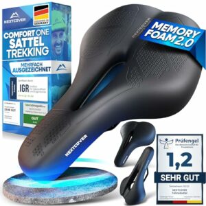 NEXTCOVER® Fahrradsattel - Das Original - mit Memory-Foam 2.0 I maximaler Fahrkomfort I ergonomischer Fahrrad Sattel für Damen & Herren I Fahrradsattel Herren bequem, Fahrradsattel Damen bequem weich