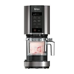 Ninja CREAMi Eismaschine & Dessertmaschine mit 3 Behältern, 7 Programmen, Herstellung von Eis, Gelato, Sorbet, Smoothie-Bowls, Milchshakes und mehr, Schwarz/Silber, 1,4L Eiscreme Kapazität, NC300EU