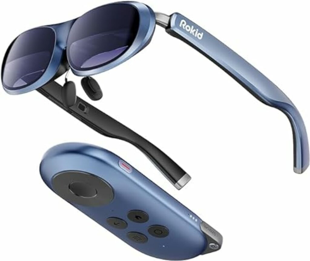 Rokid Joy Pack, Max AR-Brille mit Station, 360'' Micro-OLED Virtual Theater, 50° FOV und 600nits Leuchtdichte, HDCP-Unterstützung, der beste AR Kombination