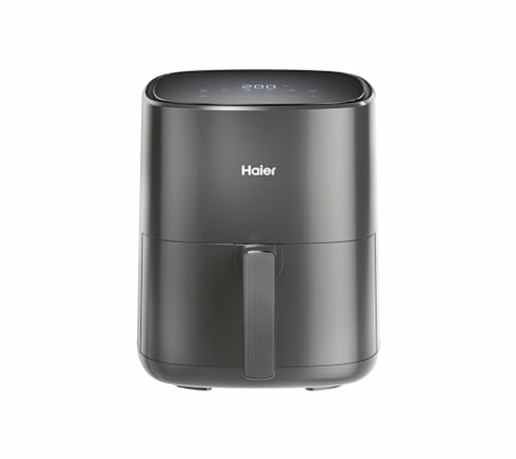 Haier Heißluftfritteuse mit LED DisplayI Airfryer mit 6 Programmen & 5L Volumen für 4 Personen I 1500W Fryer I Fritteuse Heißluft ohne Fett I spülmaschinenfest [HAF5P]