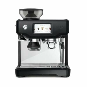 Sage - The Barista Touch - Manuelle Stopfung Bohnenkaffeemaschine mit automatischem Milchaufschäumer, Schwarzer Trüffel