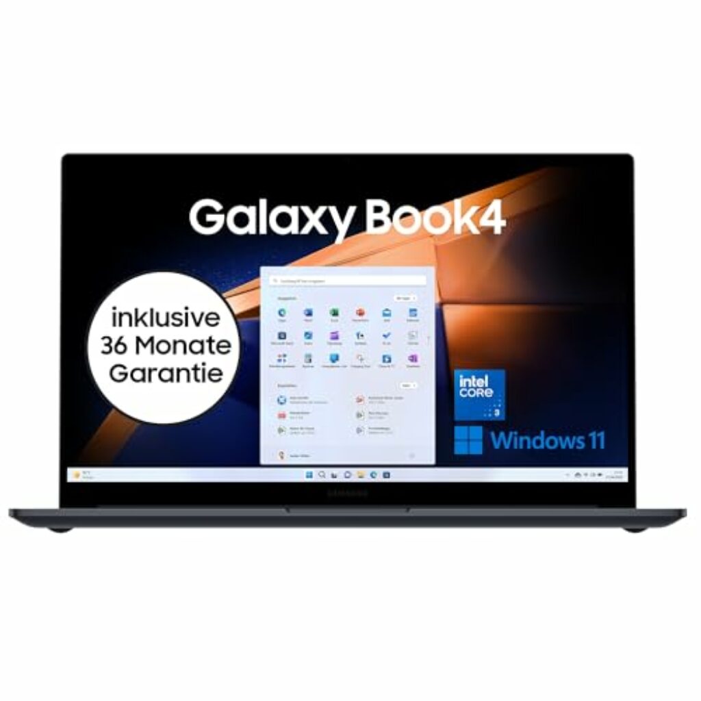 Samsung Galaxy Book4 Notebook, 15,6-Zoll-Display, Intel Core 3-Prozessor, 8 GB RAM, Laptop mit 256 GB Speicher, Gray, 3 Jahre Herstellergarantie [Exklusiv auf Amazon]