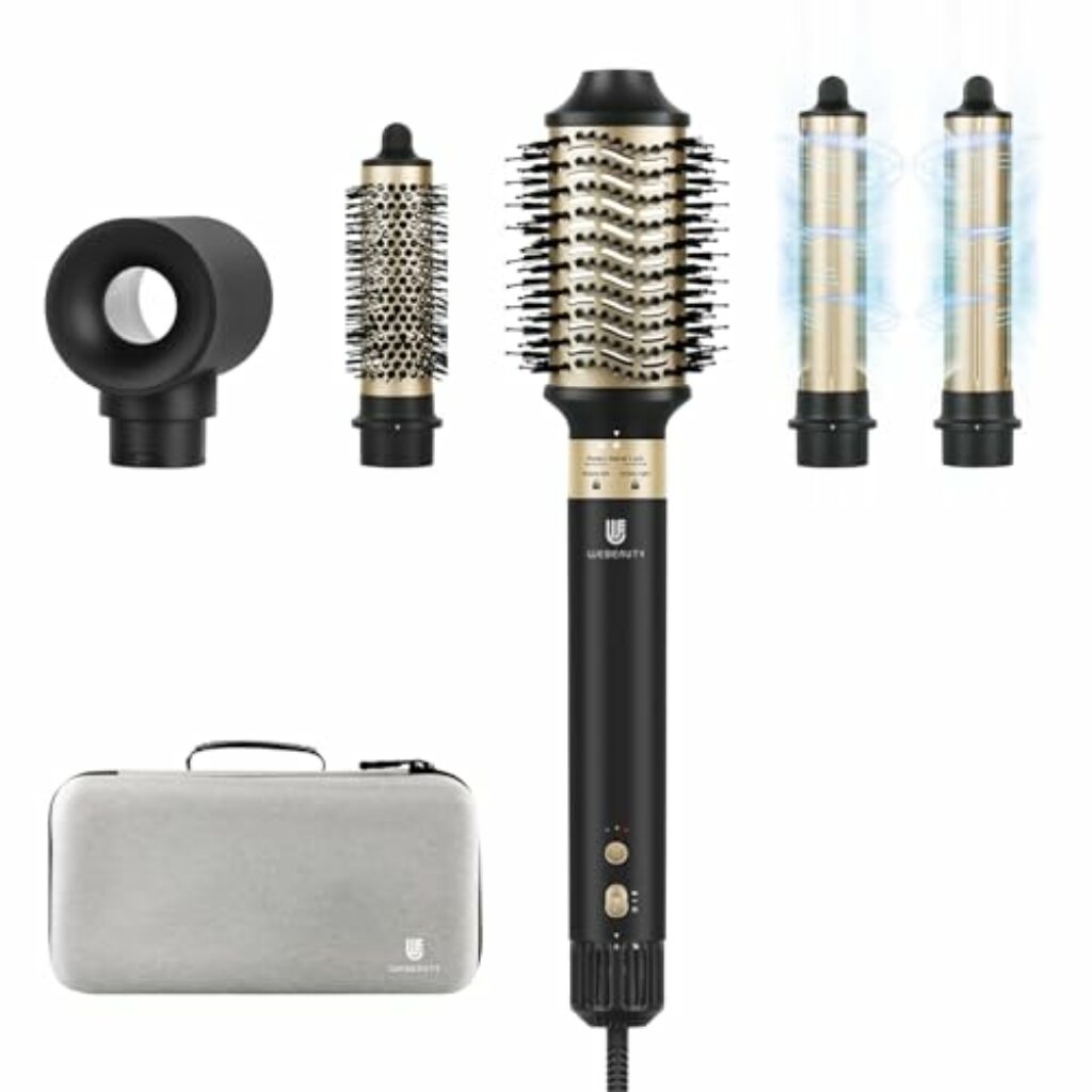 webeauty [5 in 1] Föhnbürste & Air Styler, [110.000 RPM] Hochtouriger negative Ionen Haartrockner schnell trocknend, Warmluftbürste Set mit Auto-Air Locken, Volumizer, Rundbürstenföhn, Glätteisen