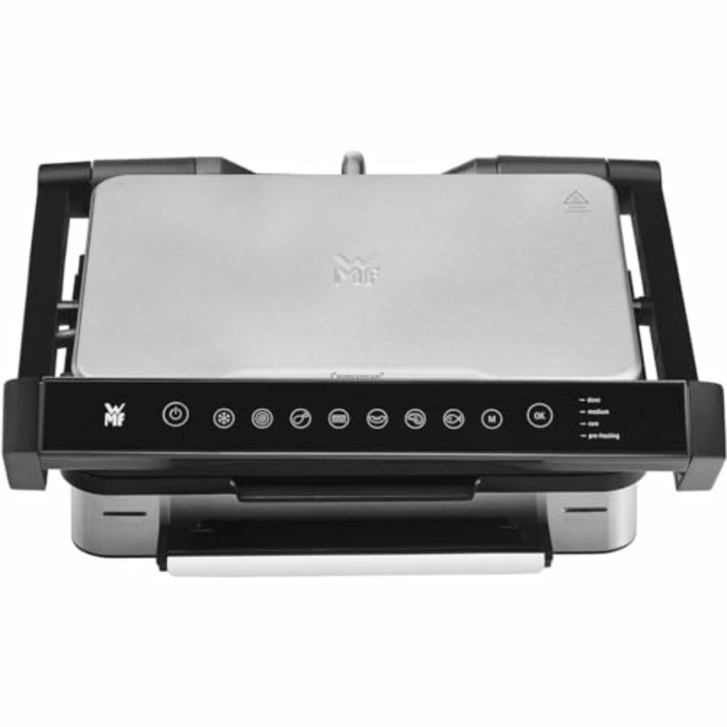 WMF Profi Plus Kontaktgrill Perfection, Elektrogrill 2000 W, 6 Programme, Sensor-Technologie, beschichtete Platten, Panini Grill, edelstahl matt