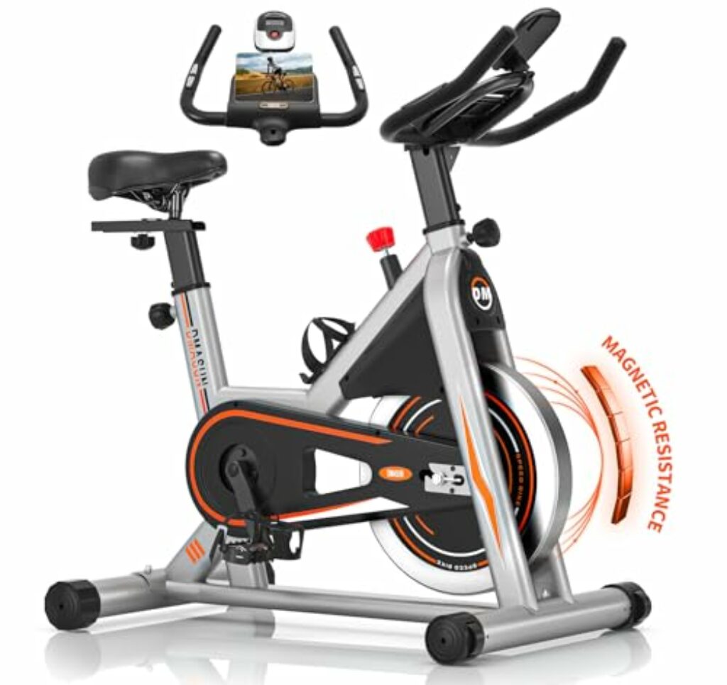 [2024 NEW] DMASUN Heimtrainer Fahrrad mit Magnetischem Widerstand, Ergometer Hometrainer Fahrrad mit LCD-Monitor, Kardio Training Cycling Bike Indoor, Belastbarkeit 160 kg Fitnessbike Zuhause