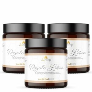 bedrop Royale Lotion - 100g Bodylotion mit Gelée Royale, Sheabutter, Akazienhonig & Propolis, wirkt feuchtigkeitsspendend & reizlindernd für eine gepflegte Haut (3x 100g zum Sparpreis)