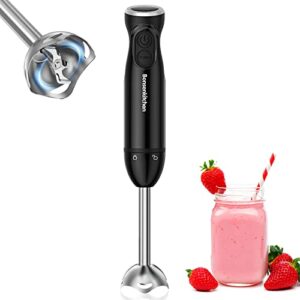 Bonsenkitchen Pürierstab, Stabmixer Elektrischer, 1000W Pürierstab Edelstahl, Stufenlos Geschwindigkeiten Rührstab für Babynahrung, Suppe, Smoothies, Püree, Sauce hand blender, Schwarz, HB3201