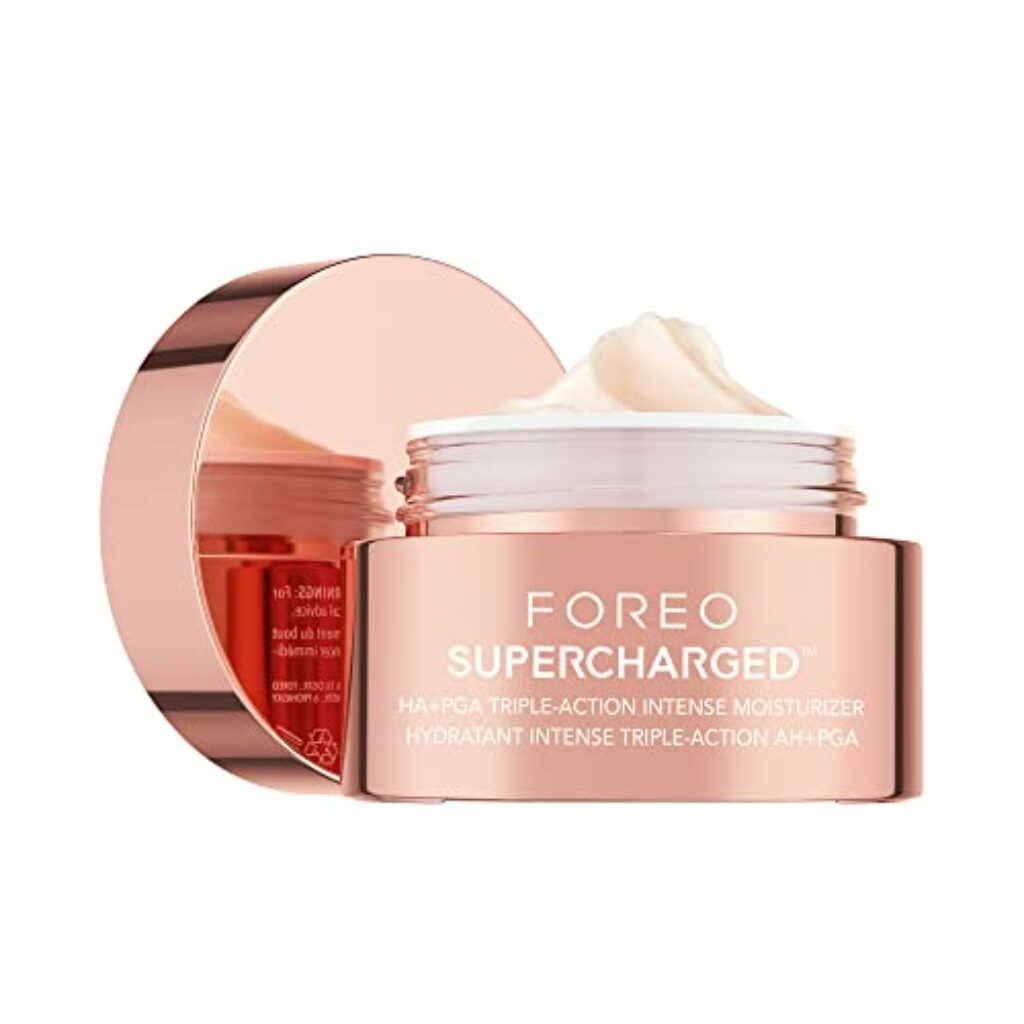 FOREO SUPERCHARGED HA+PGA Intensive Feuchtigkeitscreme mit 3x Wirkung – Anti-Falten-Gesichtscreme – Hyaluronsäure & Squalan – Vitamin E -Vegan Kosmetik – Gesichtscreme Damen und Manner – 50 ml