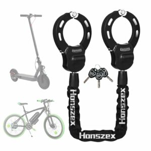 Honszex E Scooter Schloss, Handschellenschloss, Fahrradschlossmit Schlüssel, 36.22inch Farbenfroh Hochsicherheitsschlösser, Bike Lock, Zubehör für Elektrofahrräder und Elektroroller