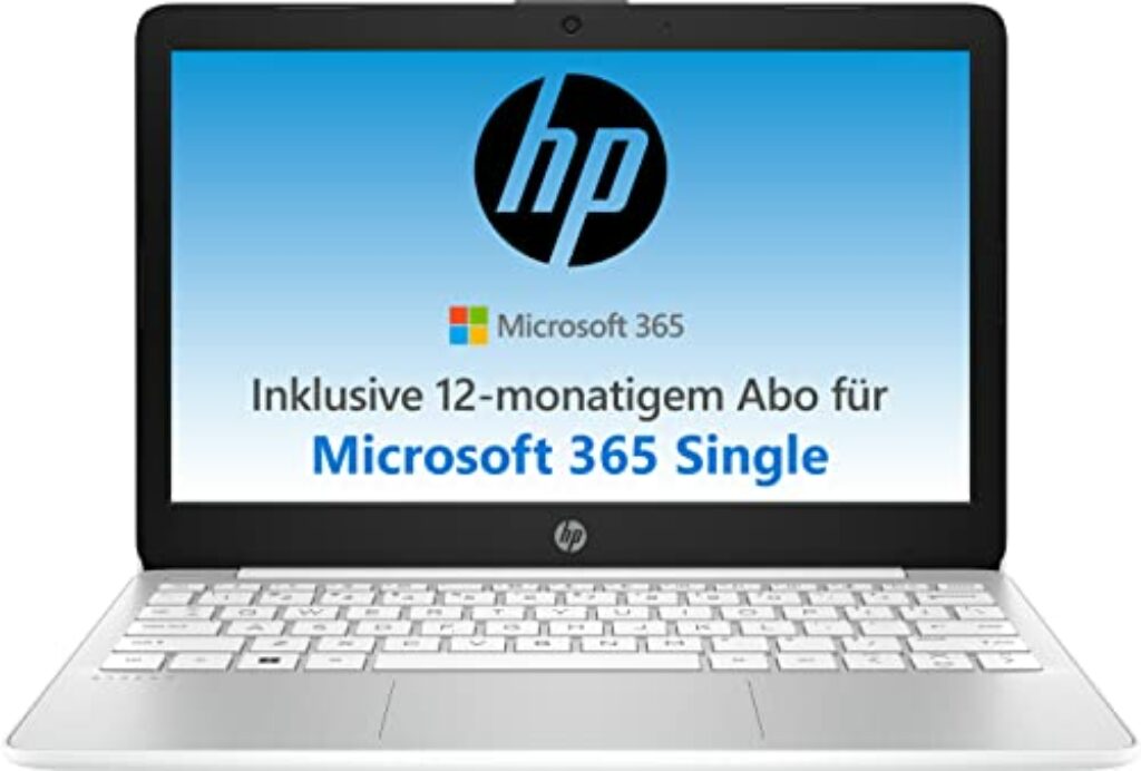 HP Stream Laptop | 11,6" HD Display | Intel Celeron N4120 | 4GB DDR4 RAM | 64GB eMMC | Intel Grafik | Windows 11 S-Mode | QWERTZ Tastatur | Weiß | inkl. Microsoft Office 365 Single