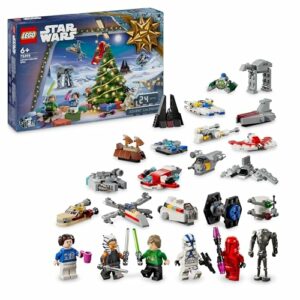 LEGO Star Wars Adventskalender 2024, 18 Mini-Modelle und 6 Charaktere zum Sammeln, Vorweihnachtsgeschenk für Jungen & Mädchen ab 6 Jahren, Bauspielzeug mit Minifiguren, Geschenk zu Weihnachten 75395