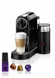 Nespresso De'Longhi EN267.BAE Citiz Kaffeemaschine mit Milchaufschäumer, Energiesparfunktion, 1710W, 1 Liter, 37.2 x 21.8 x 27.7 cm, Schwarz