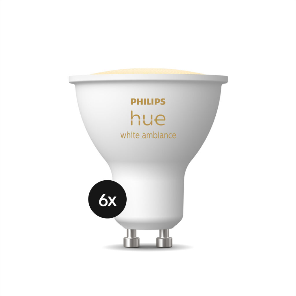 Philips Hue White Ambiance GU10 LED Lampe 400lm - 6er-Set