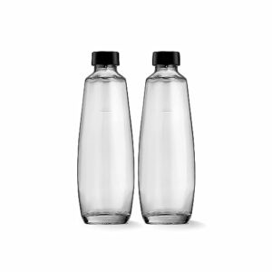 SodaStream 1L DUO Glasflasche | Spülmaschinenfest | Kompatibel für DUO und E-DUO | elegantes Design | 2er-Pack