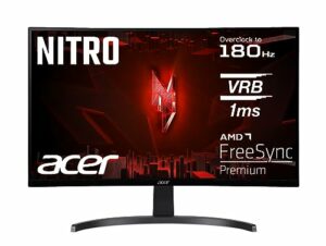 Acer Nitro ED273 S3 Gaming Monitor 27 Zoll (69 cm Bildschirm) Full HD, 165 Hz (180Hz OC), 1ms(VRB), 1x HDMI 2.0, 1x HDMI 1.4, 1xDP 1.2, AMD FreeSync Premium, schwarz