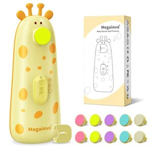 Elektrische Nagelfeile Baby Nagelpflegeset Elektrisch Nagelpflege Nail Trimmer Nagelschere Nageltrimmer Nail File Maniküre & Pediküre Set für Neugeborene Baby mit Licht, Gelb