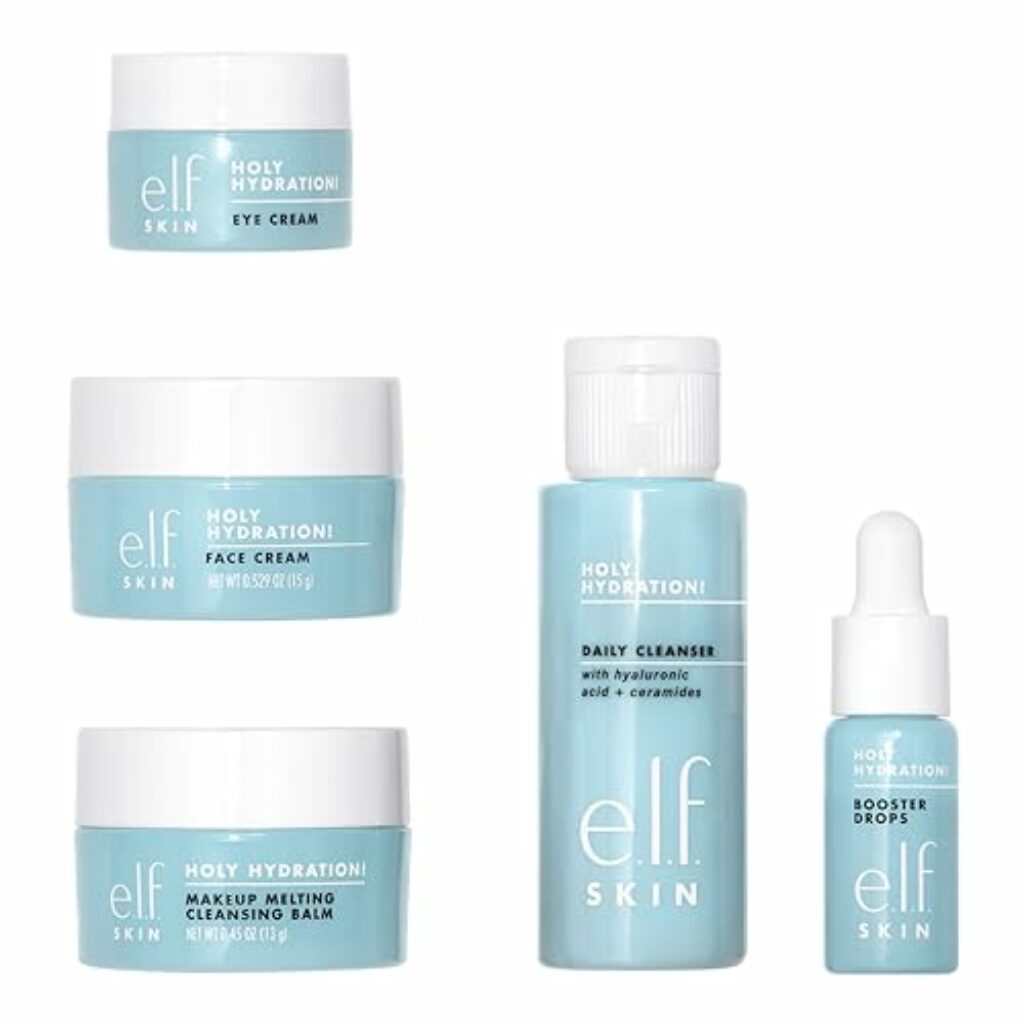 e.l.f. Cosmetics Hydrated Ever after Skincare Mini Kit, Ulitmate Holy Hydration! Skin Regimen, Travel Size, 1 Count