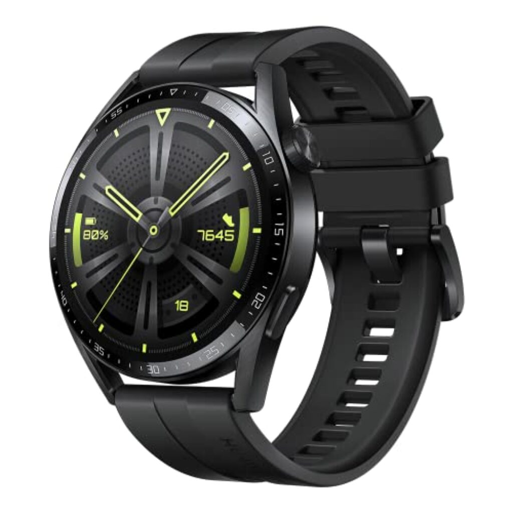 HUAWEI WATCH GT 3 46mm GPS, iOS & Android,Stainless Steel Case, Smartwatch, lange Akkulaufzeit, ganztägige SpO2-Überwachung, KI-Lauftrainer, genaue Herzfrequenzüberwachung, 100+ Trainingsmodi, Schwarz