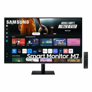 Samsung M70D Smart Monitor, 32 Zoll, 4K AI Upscaling, UHD, 60 Hz, Streaming-Monitor mit Entertainment und Gaming Hub, Bildschirm mit Lautsprechern, Smart TV Apps mit Fernbedienung, LS32DM700UUXEN