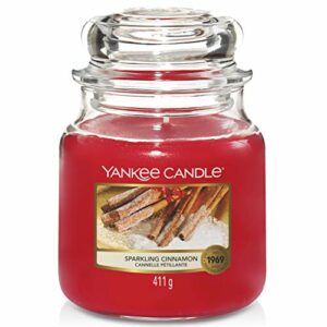 Yankee Candle Duftkerze im Glas (mittelgroß) | Sparkling Cinnamon | Brenndauer bis zu 75 Stunden