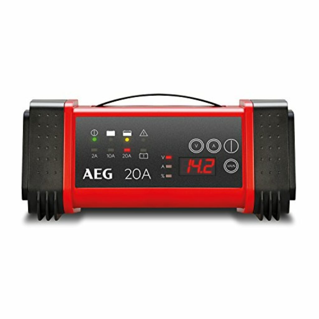 AEG 97025 Mikroprozessor Batterie Ladegerät LT 20 Ampere für 12 / 24 V, 9-stufig, Power-Supply, automatischer Temperaturausgleich, Schwarz/Rot