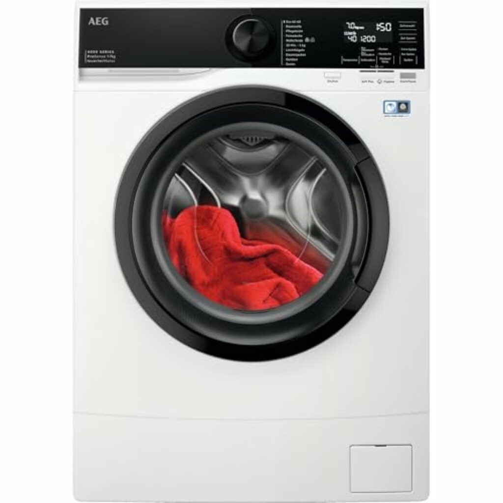 AEG LSR6F75470 Kompakte Waschmaschine mit nur 487 mm Tiefe/Serie 6000 mit ProSense® / 7,0 kg/Leise/Mengenautomatik/Kindersicherung/Wasserstopp / 1400 U/min