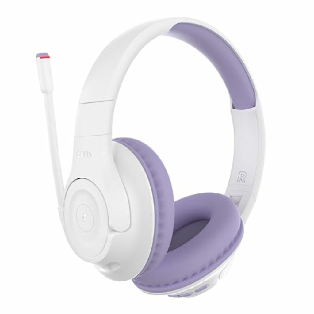 Belkin SoundForm Inspire kabelloser Over-Ear-Kopfhörer für Kinder, On-Ear-Kopfhörer für Mädchen und Jungen, Online-Unterricht, Reisen, integriertes Mikrofon – kompatibel mit iPhone, iPad, Galaxy usw.